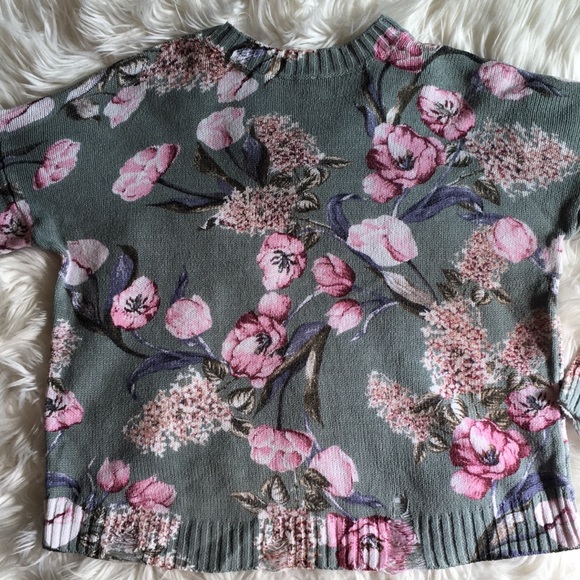 Show Me Your Mumu Cropped Varsity Sweater - in Primavera Floral Knit - Picture 14 of 16